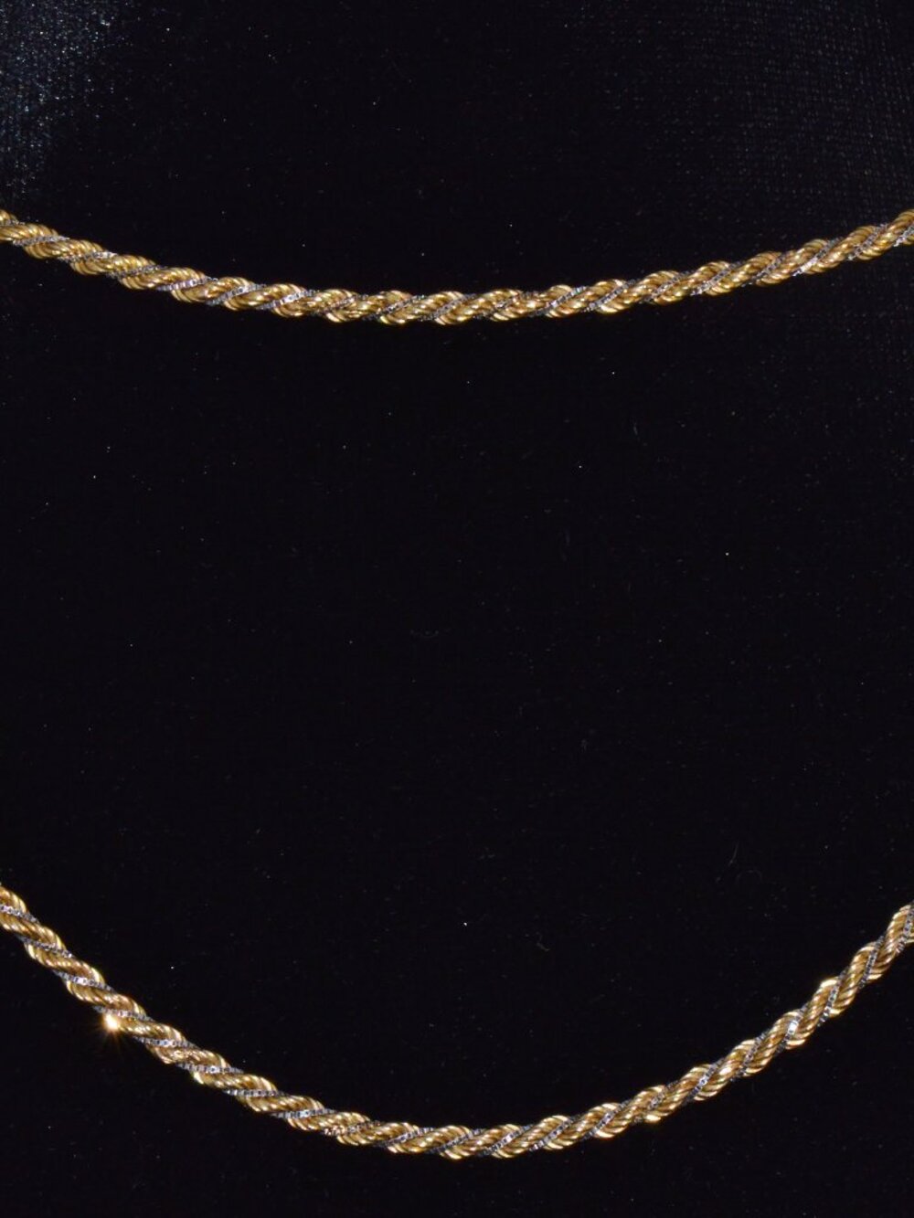 Estate Italian 14K Two-Tone Gold Twisted Rope Chain Unisex Necklace – 30.25 Inch